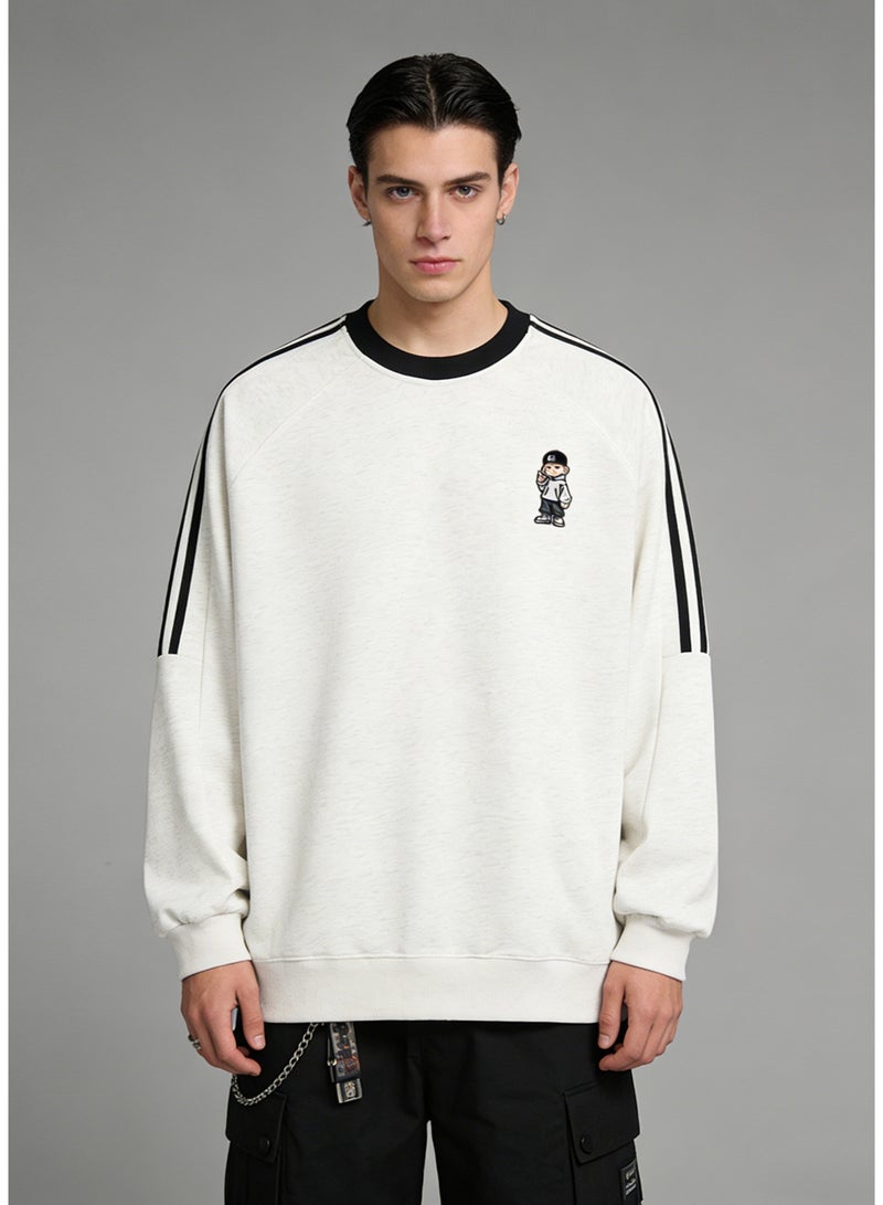 retro cartoon oversized t-shirt | striped pullover, suitable for street wear and daily leisure. - Image 3